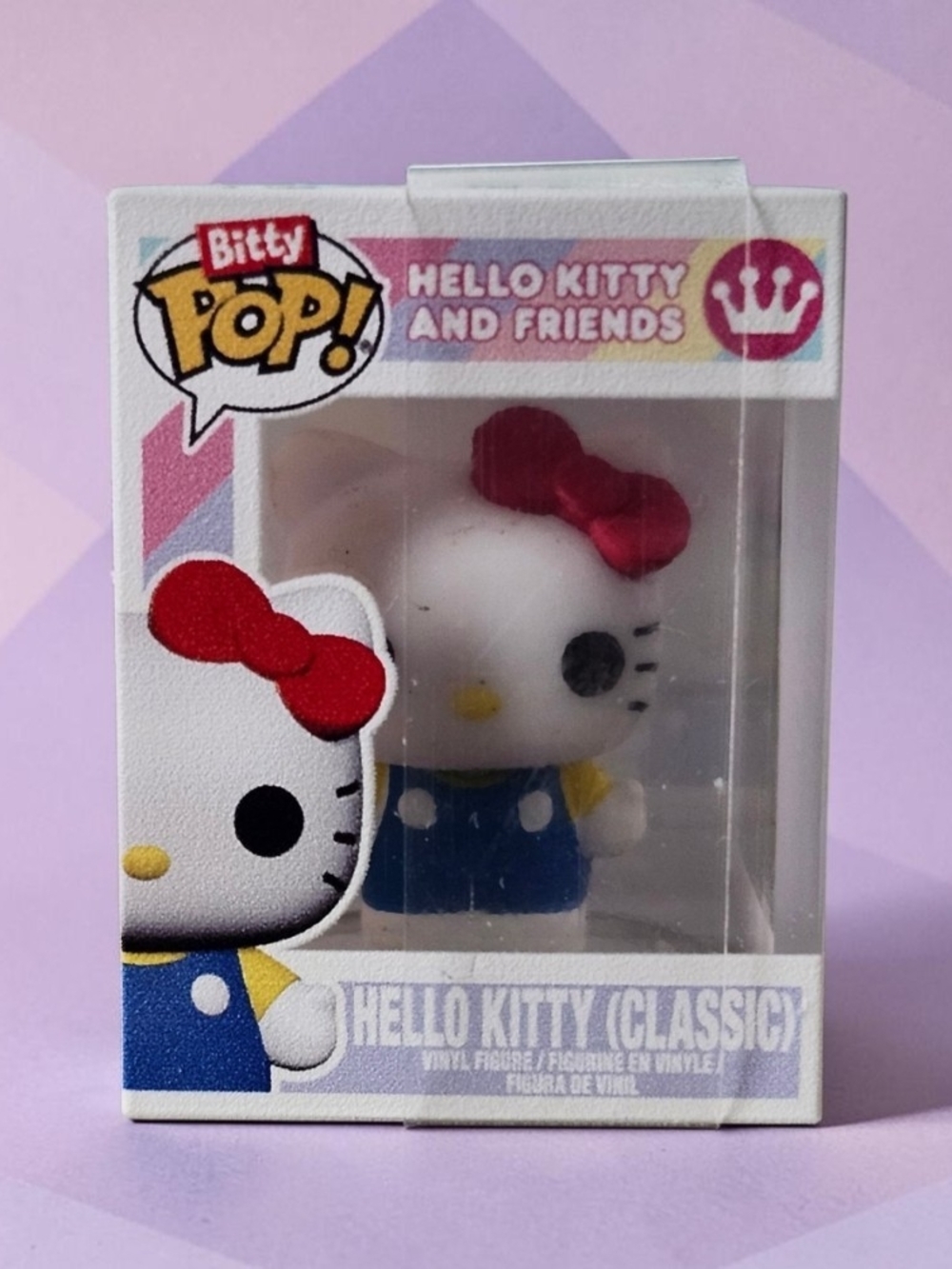 Bitty Pop! Hello Kitty (Classic) Figure - White with Red Bow👑 & Blue Outfit NIB